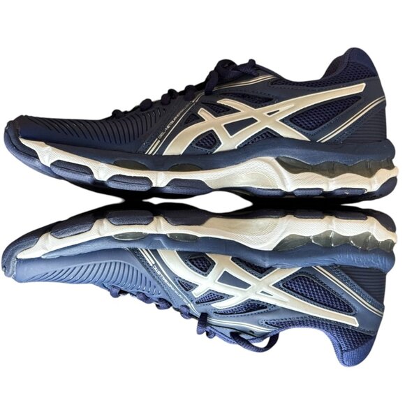 ASICS Gel Netburner Ballistic Women Size 7 Navy & Silver - Picture 7 of 10